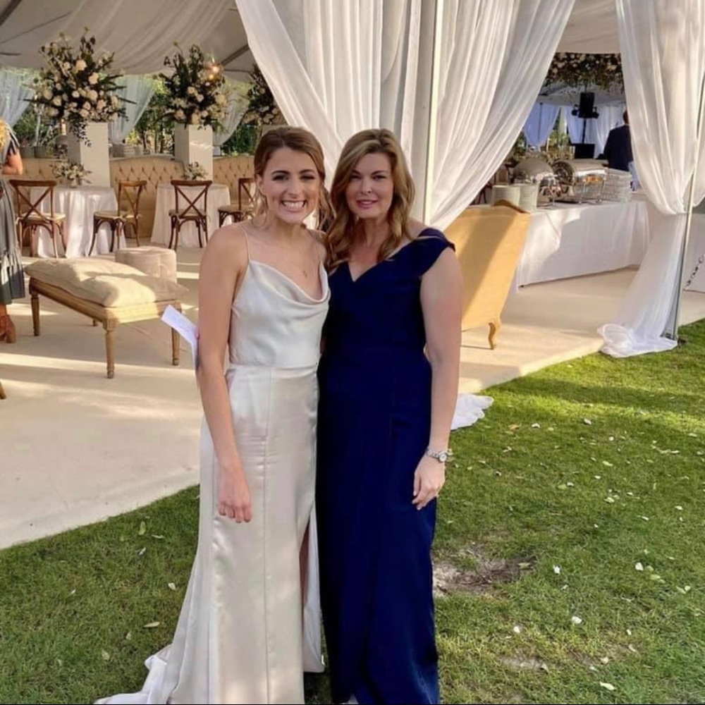 Amsale Bridesmaid Dress Champagne Cowl Neck